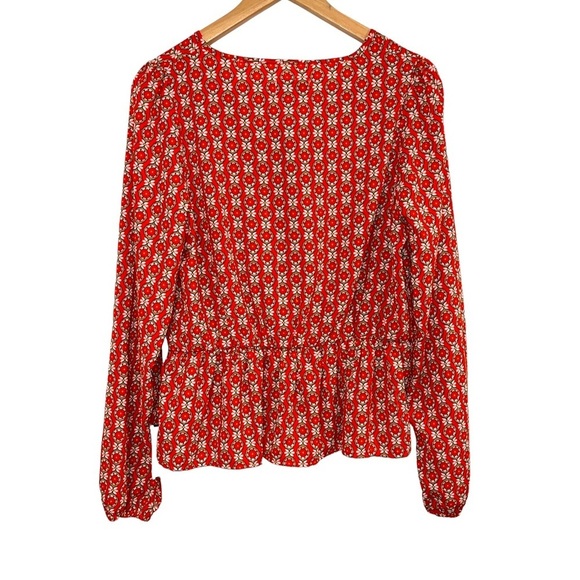 Molly Bracken red Long Sleeve Mosaic Printed Top - size large - Picture 5 of 11